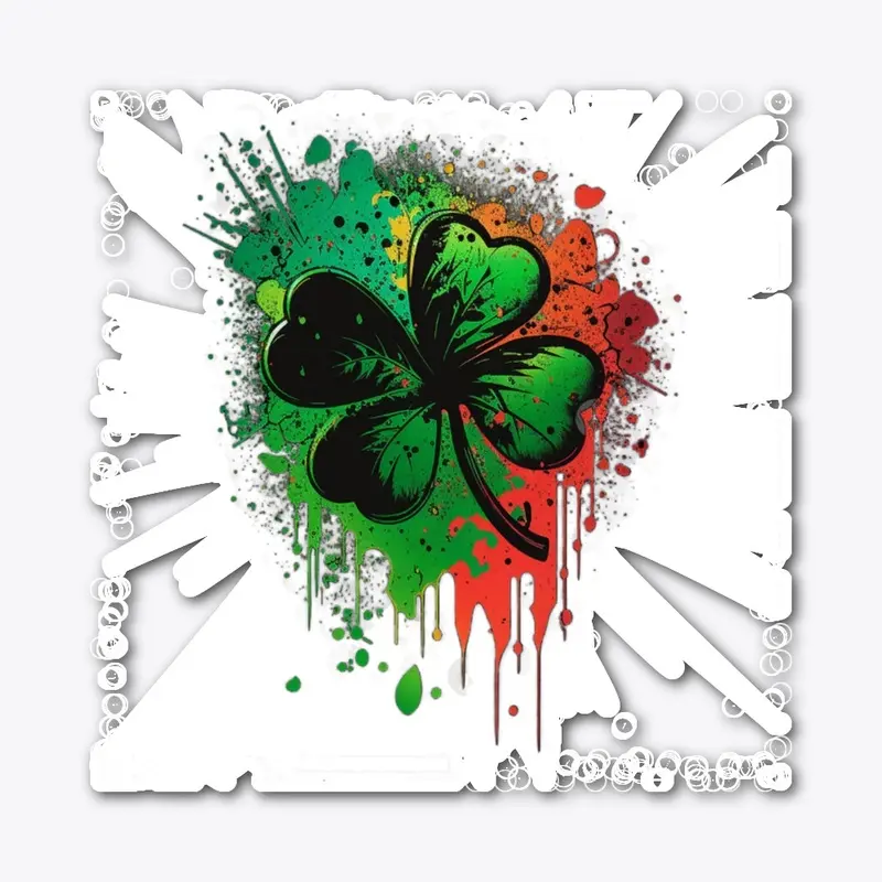 Four Leaf Clover Color Splatter